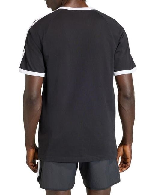 Adidas Black 3-Stripes Cotton T-Shirt for men