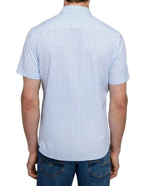 Con.struct Blue Dash Duo Woven Short Sleeve Basic for men