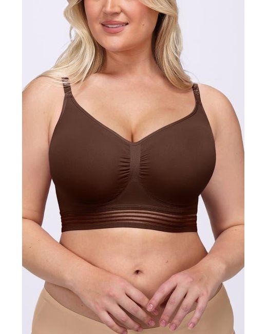 Shapellx Brown Wireless Full Coverage Seamless Bra