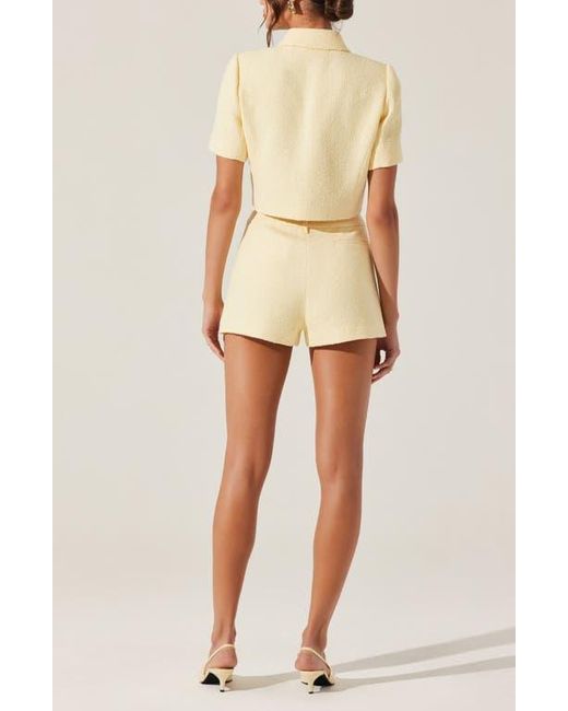 Astr White Eaton Tweed Shorts