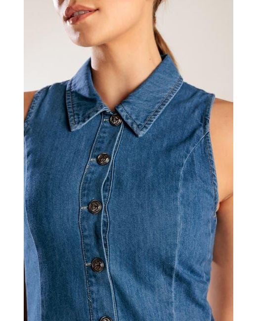 FREEMARKET Blue Sleeveless Denim Minidress