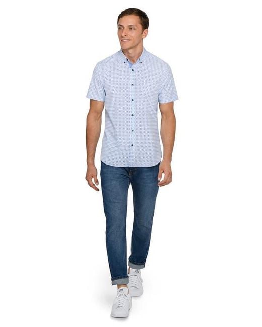 Con.struct Blue Dash Duo Woven Short Sleeve Basic for men