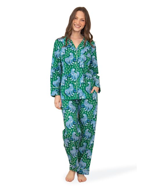 Printfresh Green Long Pj Set