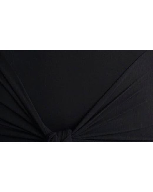 Naked Wardrobe Black Cascade Detail Body-Con Minidress
