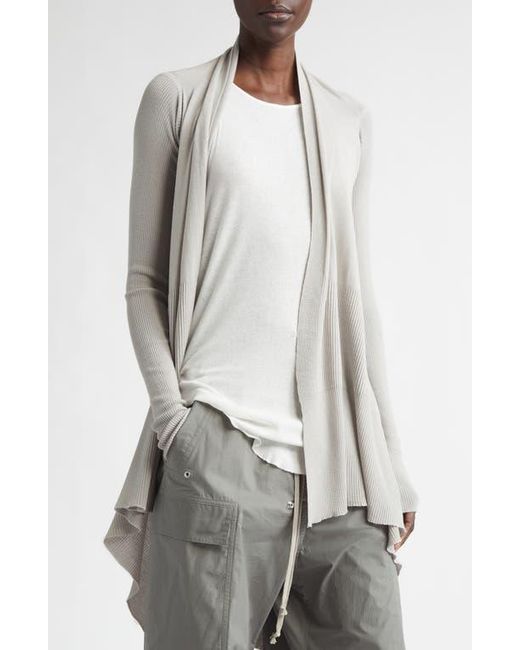 Rick Owens Open Front Virgin Wool Cardigan in Gray | Lyst