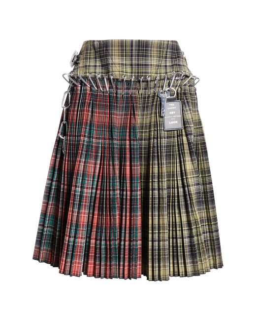 Chopova Lowena Black Green Wood Tartan Skirt