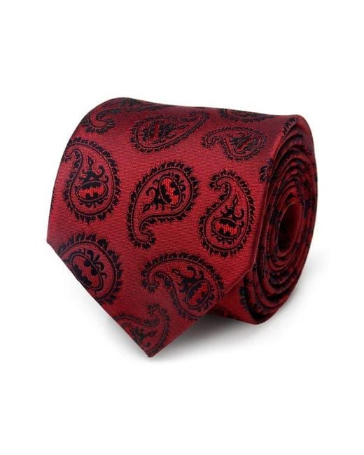 Cufflinks Inc. Red Batman Paisley Silk Tie for men