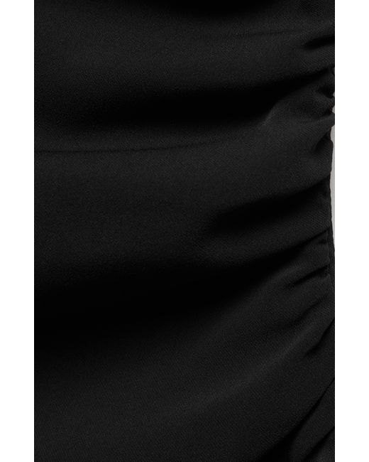 Mango Black Naty Ruched One-shoulder Maxi Dress