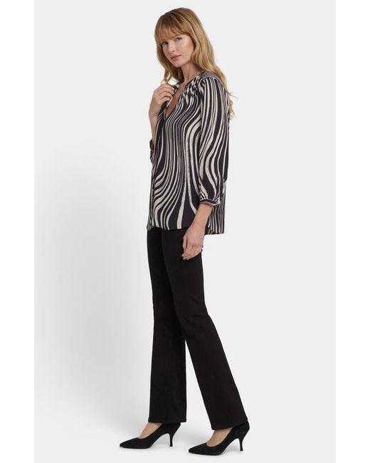 NYDJ Black Pintuck Top