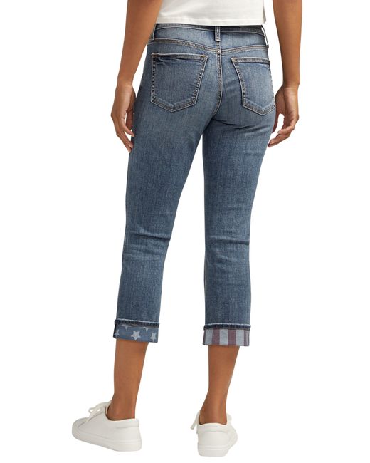 Silver Jeans Co. Blue Suki Americana Mid Rise Capri Jeans