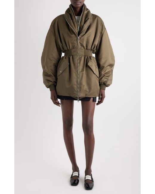 Givenchy Natural Zip Shawl Collar Long Bomber Jacket