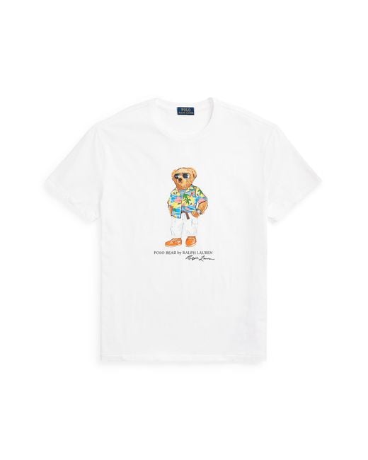 Polo Ralph Lauren White Polo Bear Graphic T-shirt for men