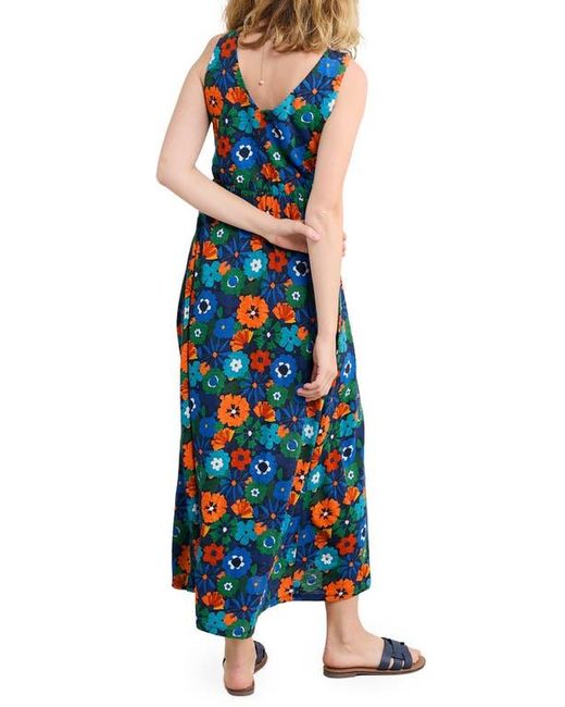 Seasalt Cornwall Blue Polmanter Sleeveless Organic Cotton Jersey Maxi Dress