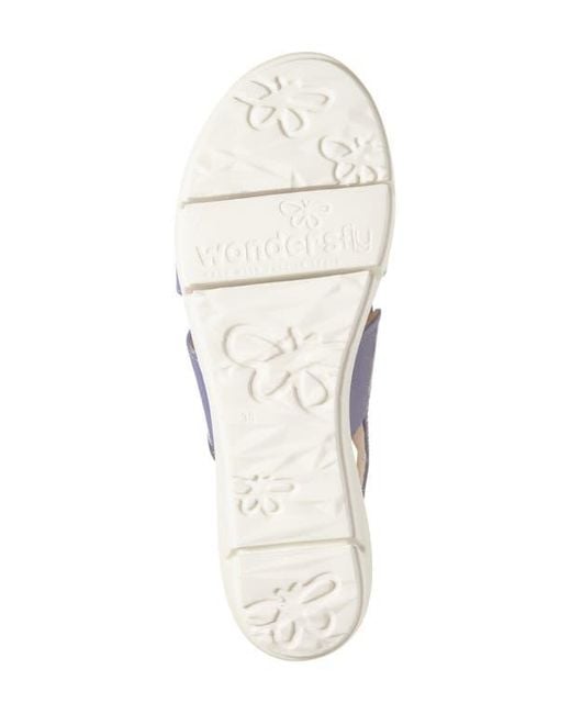 Wonders Blue Platform Sandal