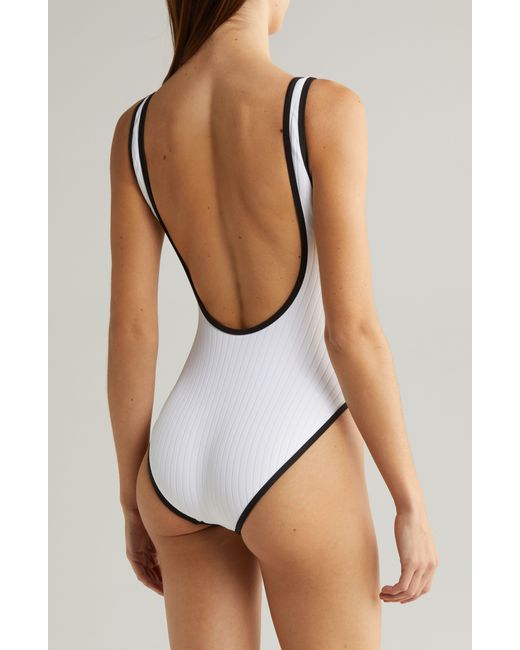 Solid & Striped Brown Annemarie Rib One-piece Swimsuit