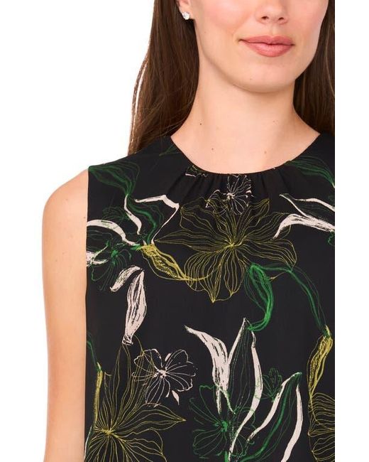 Halogen® Black Gathered Neck Sleeveless Shell