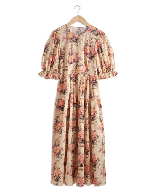 & Other Stories Natural & Floral Print Dress