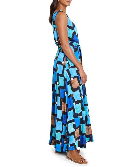 NIC+ZOE Blue Bianca Sea Glass Sleeveless Maxi Dress