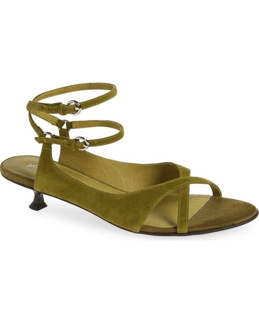 Jeffrey Campbell Green Mistie Strappy Kitten Heel Sandal