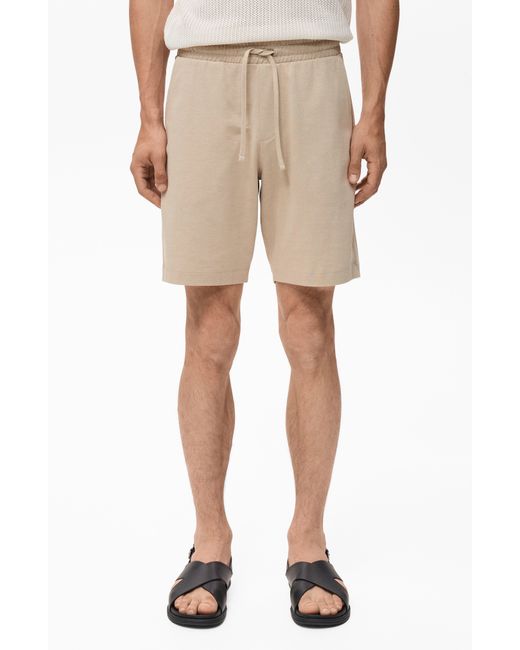 Mango Natural Drawstring Cotton Bermuda Short for men