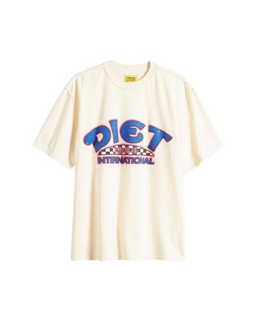 DIET STARTS MONDAY White Diet International Graphic T-shirt for men