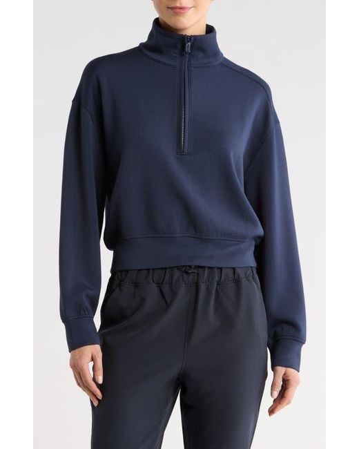 Travis Mathew Blue Skyloft Soft Echo Half Zip Pullover