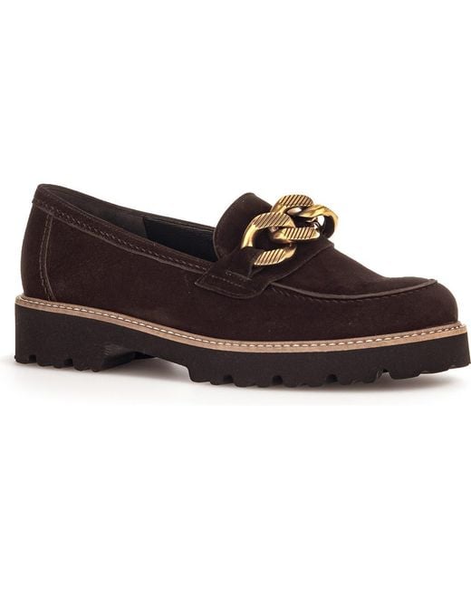 Gabor Blue Platform Bit Loafer