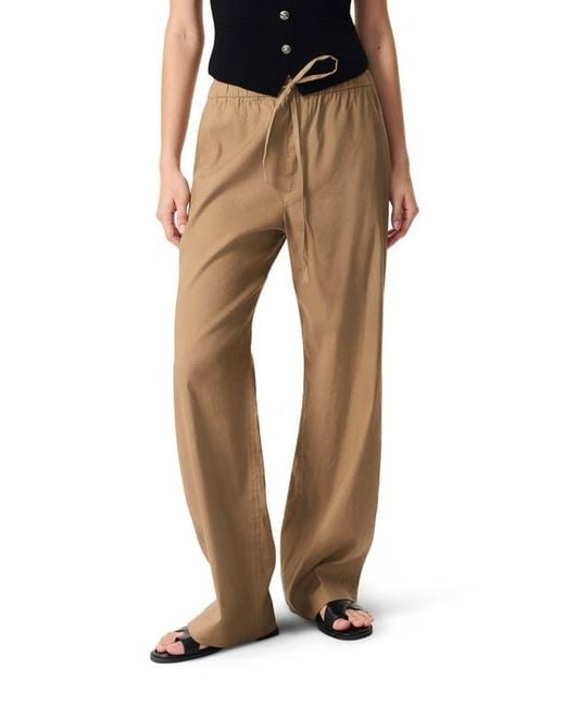 Rag & Bone Natural Logan Drawstring Linen Blend Pants