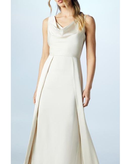 Coast Blue Sleeveless Cowl Neck Bridesmaid Dress