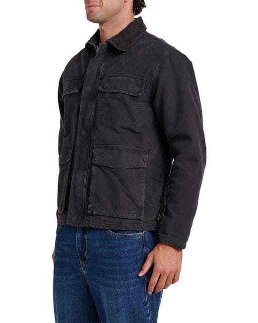 Quiksilver Black Waterman Refugio Cotton Canvas Jacket for men