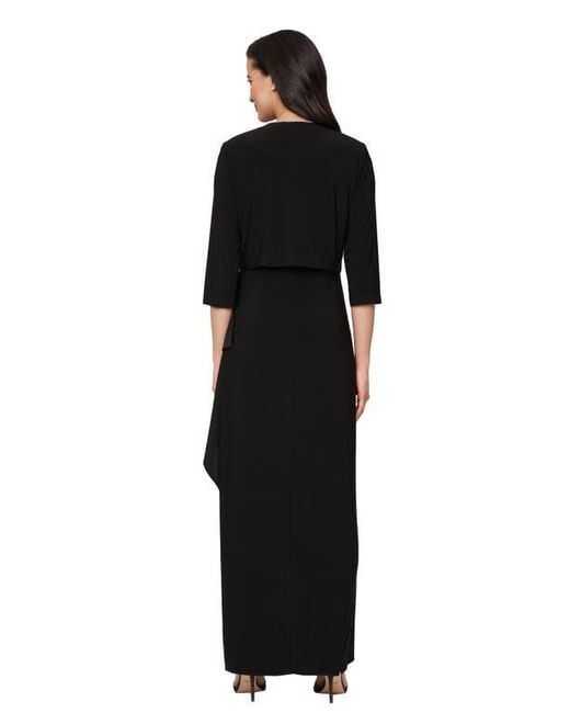 sapphire evening dress Sapphire Maxi Dress with Embroidered Sleeves main image 1