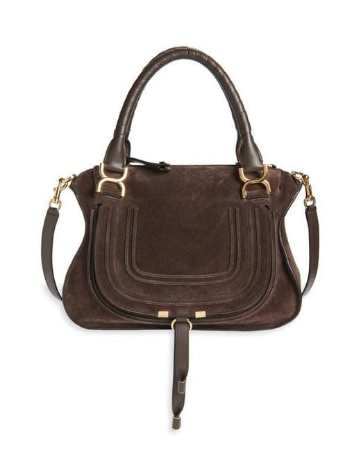 Chloé Brown Medium Marcie Suede Satchel