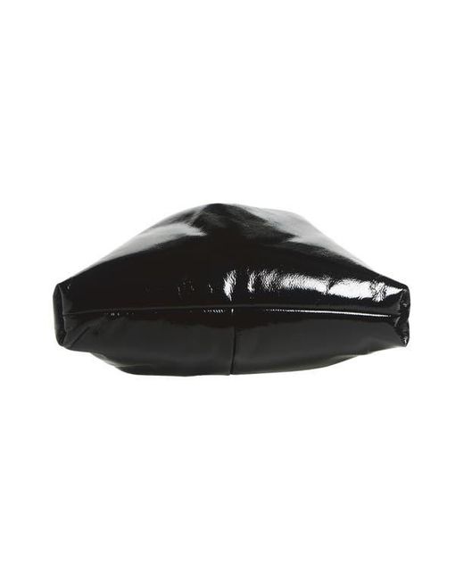 Kassl Black Small Anchor Lacquered Hobo Bag
