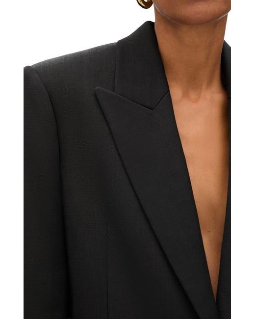 Another Tomorrow Black Oversized Tailored Jacket