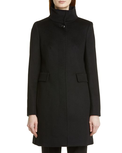 Max Mara Agnese Wool Coat in Black | Lyst