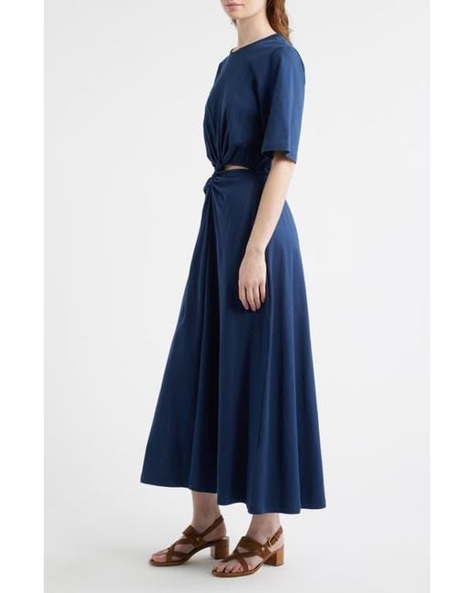 farm rio blue cut out dress FARM Rio Embroidered Lace Front Bow Maxi Dress main image 1