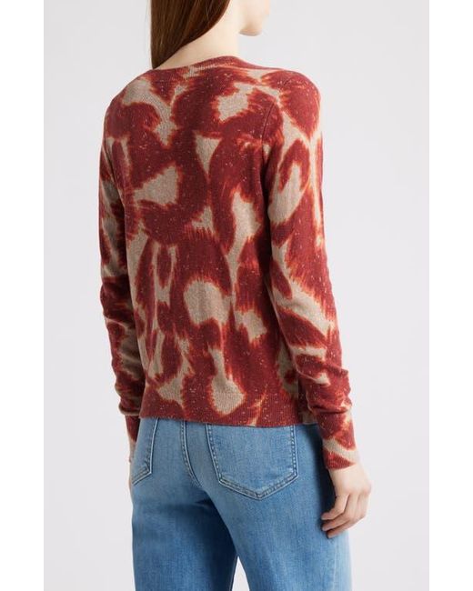 NIC+ZOE Red Abstract Animal Print Supersoft Sweater