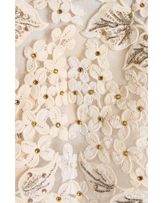 Valentino Garavani White Lace Embellished Cotton Muslin Midi Dress