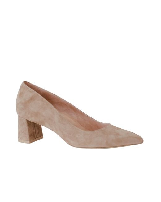 Ally Shoes Brown Lower Block Heel Pump