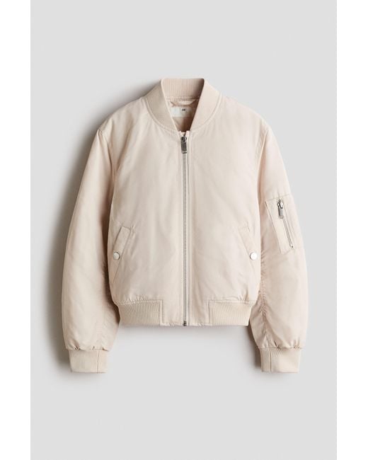 H&M Natural Padded Bomber Jacket