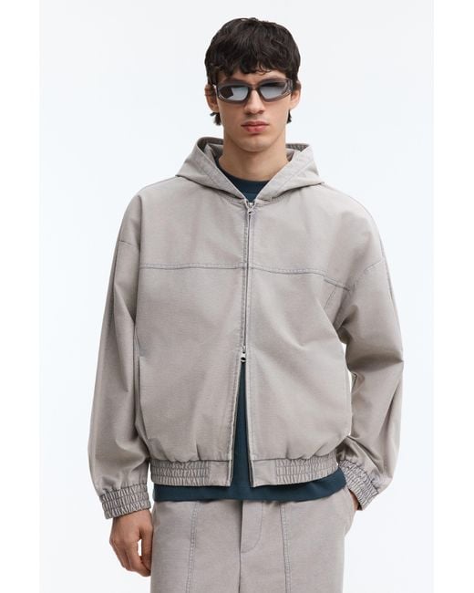 H&M Gray Hooded Jacket for men