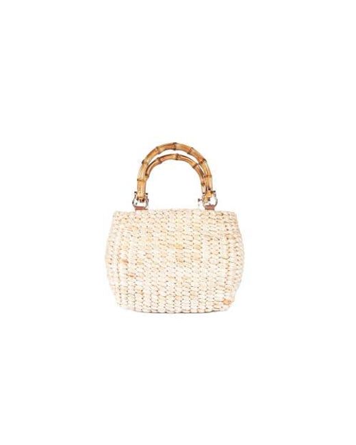 Jelavu Pink Kaia Small Woven Handbag