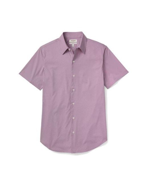Bonobos Purple Tech Slim Fit Short Sleeve Button-Up Shirt for men