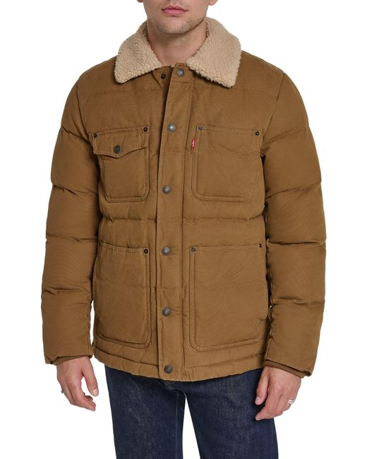 Levi's Brown Quilted Chore Jacket for men