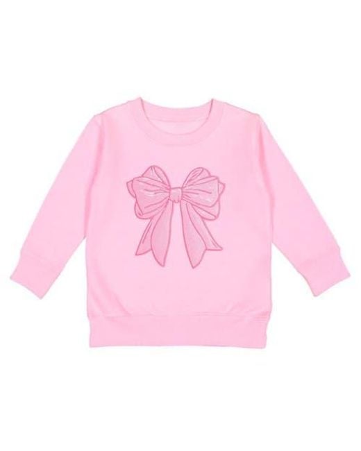Sweet Wink Pink Bow Sequin Patch Sweatshirt
