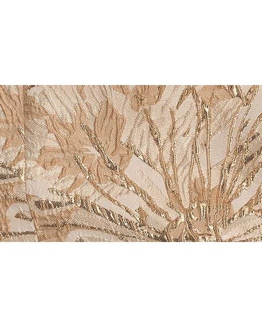 Donna Karan Natural Metallic One-Shoulder Jacquard Mermaid Gown