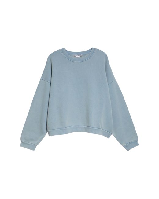 Acne Blue Gender Inclusive Garment Dyed Cotton Sweatshirt