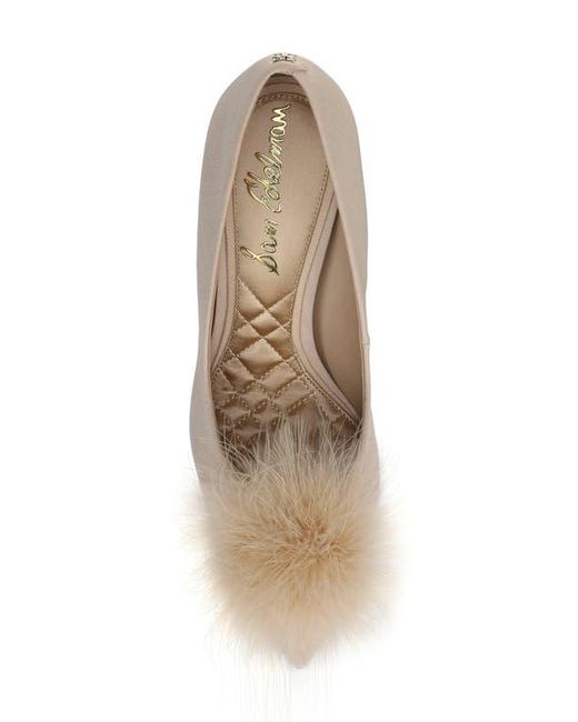 Sam Edelman White Hazel Feather Embellished Pump