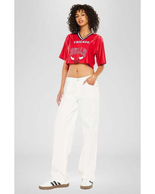 Kancan White Penny Low Slung Baggy Jeans