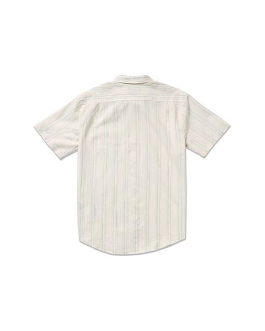 Billabong White All Day Stripe Short Sleeve Button-Up Shirt for men